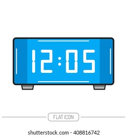 Electronic watch. Flat color icon isolated. Vector object