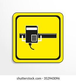 The electronic water meter. Vector icon.