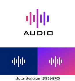 Electronic Wave Audio Logo Design Concept Stock Vector (Royalty Free ...