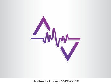 electronic wave symbol logo design concept