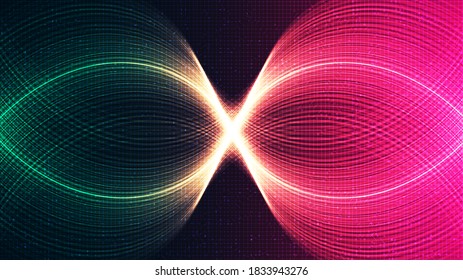 Electronic Waving Technology Background,Hi-tech Digital and electronic wave Concept design,Free Space For text in put,Vector illustration.