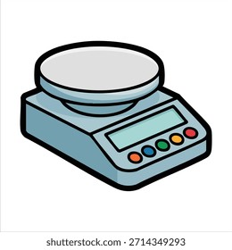 Escala de pesaje electrónica con Arte vectorial de pantalla de lectura digital aislado sobre fondo blanco