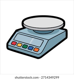 Escala de pesaje electrónica con Arte vectorial de pantalla de lectura digital aislado sobre fondo blanco