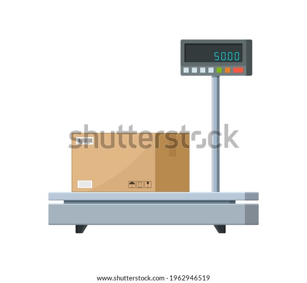 Electronic weight scale for cargo. Industrial scale for parcel box