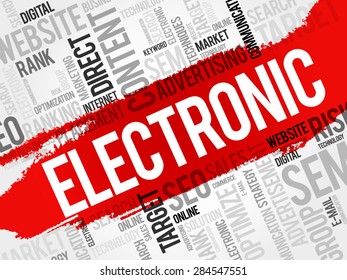 ELECTRONIC word cloud, business concept