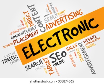 ELECTRONIC word cloud, business concept