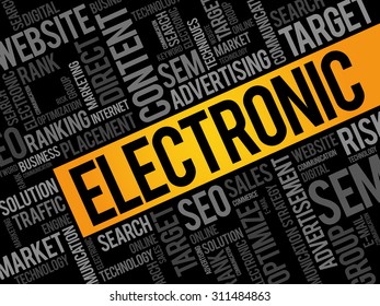 ELECTRONIC word cloud, business concept
