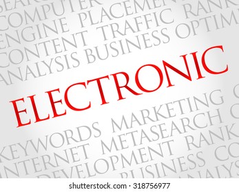 ELECTRONIC word cloud, business concept