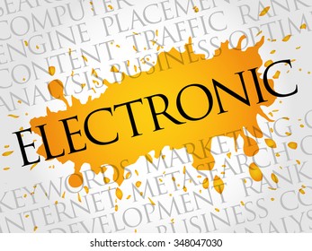 ELECTRONIC word cloud, business concept