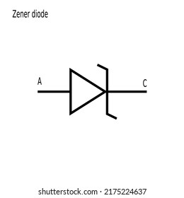 electronic zener diode symbol vector