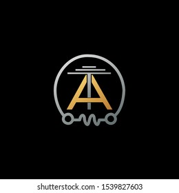 Electronical Techno Letter A logo vector design concept with electronic component and triangle for business technology.