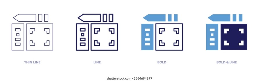 Electronicdevice icon in 4 different styles. Thin Line, Line, Bold, and Bold Line. Duotone style. Editable stroke.