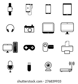 Electronic,home electronics and gadget icons set