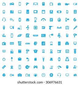 electronics 100 icons universal set for web and mobile
