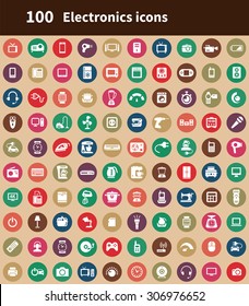 electronics 100 icons universal set for web and mobile
