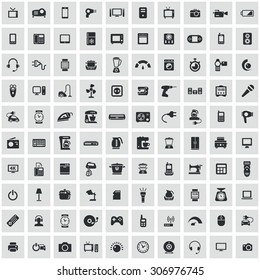 electronics 100 icons universal set for web and mobile
