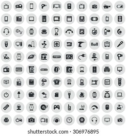 electronics 100 icons universal set for web and mobile

