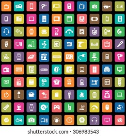 electronics 100 icons universal set for web and mobile

