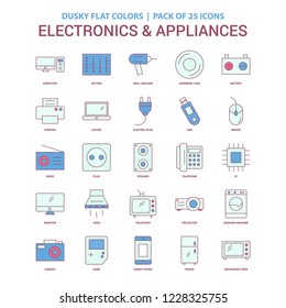 Electronics and Appliances icon Dusky Flat color - Vintage 25 Icon Pack