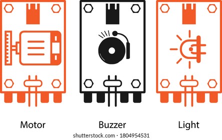 Electronics basic component tiles for small projects