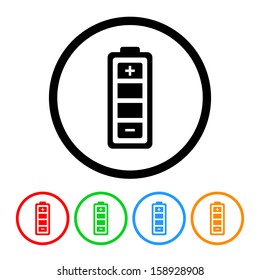 Electronics Battery Icon with Color Variations