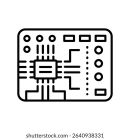 Electronics black line icon for digital and print projects. PFAS product. Minimal clean icons for apps and websites. Modern simple icons for UI UX and branding