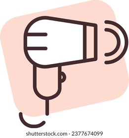 Secador de soplo electrónico, ilustración o icono, vector sobre fondo blanco.