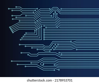 Electronics board. High tech digital data connection system concept. Circuit engineering technology. Computer electronic printed circuit board microcircuit design