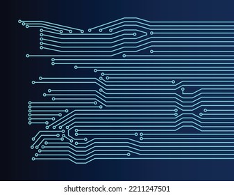 Electronics board. High tech digital data connection system concept. Circuit engineering technology. Computer electronic printed circuit board microcircuit design