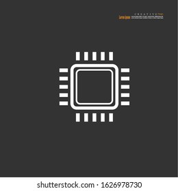 Electronics chip icon on white background.IC symbol design.vector illustration.