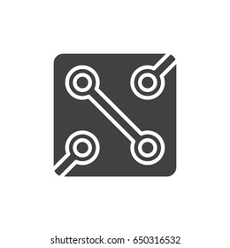 Electronics circuit icon vector, filled flat sign, solid pictogram isolated on white. Symbol, logo illustration. Pixel perfect