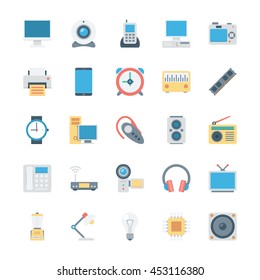 Electronics Colored Vector Icons 1