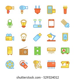 Electronics Colored Vector Icons 1
