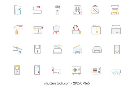 
Electronics and Devices Colored Outline Icons 4
