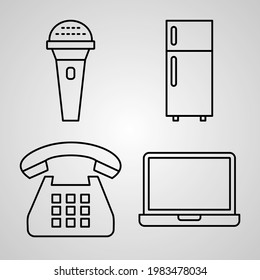 Electronics And Devices Line Icon Set Collection of Vector Symbol in Trendy Outline Style
