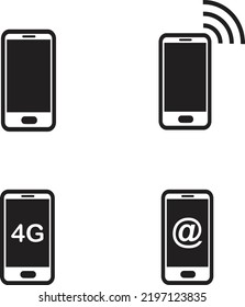 Electronics and devices related icon set. Mobile phones