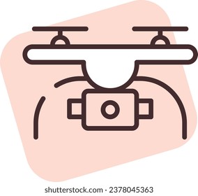 Electronics drone, illustration or icon, vector on white background.