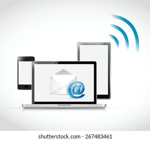 electronics email wifi communication concept. illustration design