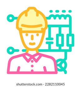 electronics engineer worker color icon vector. electronics engineer worker sign. isolated symbol illustration