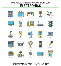 Electronics Flat Line Icon Set - Business Concept Icons Design