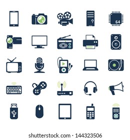 Electronics and gadgets icons set