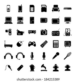 Electronics and gadgets icons set