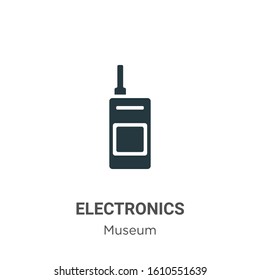 Electronics glyph icon vector on white background. Flat vector electronics icon symbol sign from modern museum collection for mobile concept and web apps design.