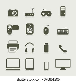 Electronics and Hardware - icons - vector Illustration