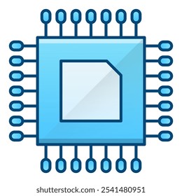 Electronics icon, blue gradient vector illustration