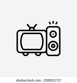  icono de electrónica, icono de esquema de bienes de consumo aislado en fondo gris claro, perfecto para sitio web, blog, logo, diseño gráfico, medios sociales, interfaz de usuario, aplicación móvil