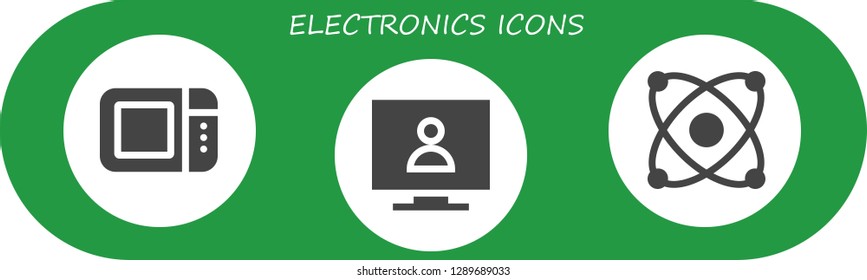  electronics icon set. 3 filled electronics icons. Simple modern icons about  - Microwave oven, Television, Electron