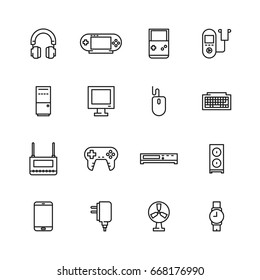 Electronics icon set. video game icon .technology icon simple set 