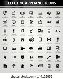 Electronics icon set,Black version vector