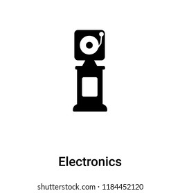 Electronics icon vector isolated on white background, logo concept of Electronics sign on transparent background, filled black symbol